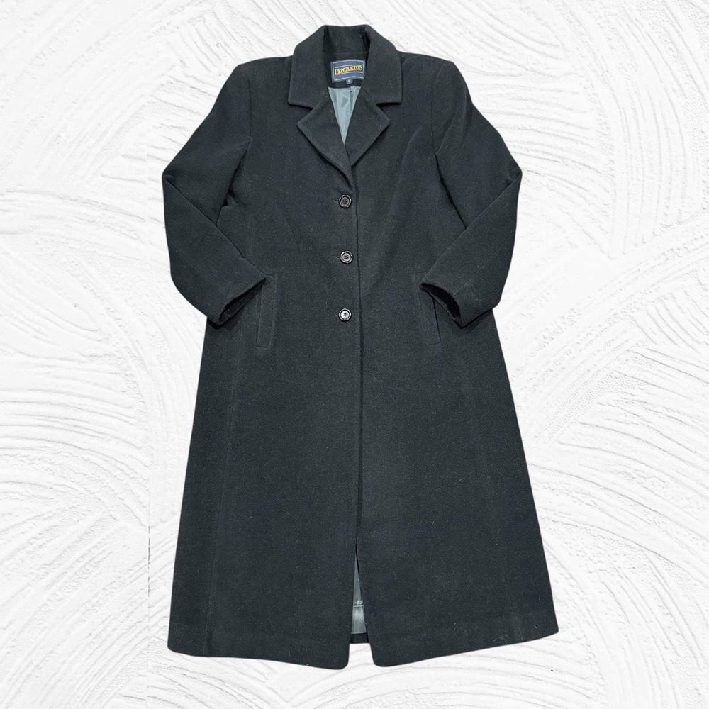 Vintage Pendleton Gray Wool & Cashmere Overcoat Size 16 Quiet Luxury Old Money